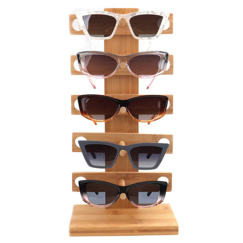 F070201 Wooden Sunglasses Display Wholesale 5 Pairs