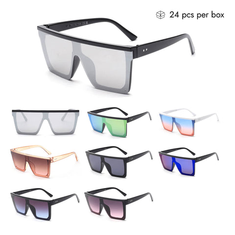 SK8004 One Piece Plastic Kid Sunglasses in Bulk 2 Dozen (24pcs)