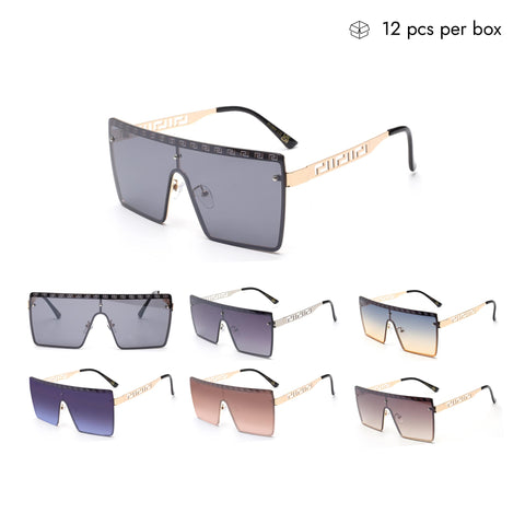 V180044-Z Wholesale Unisex Sports One-piece Circle Sunglasses 1 Dozen (12pcs)